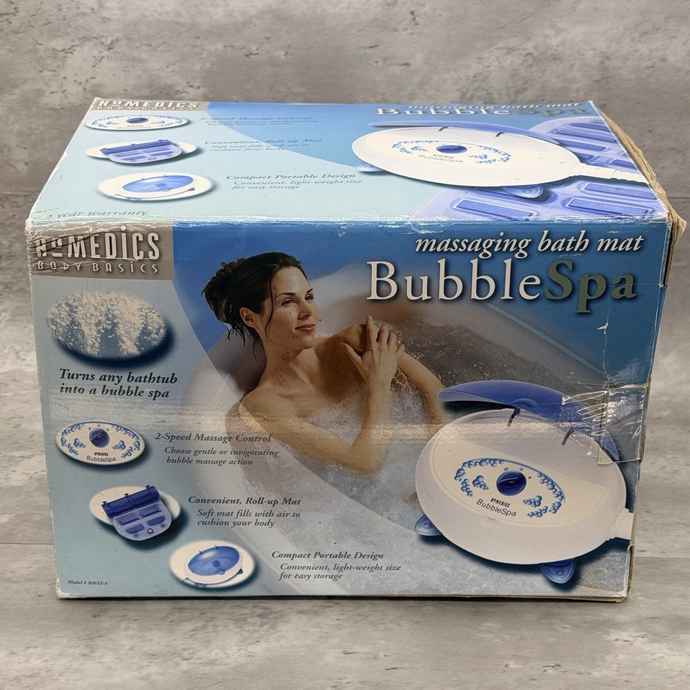 HOMEDICS Massaging Bath Mat Bubble Spa BMAT-4 Compact Roll Up 2 Spd New Open Box